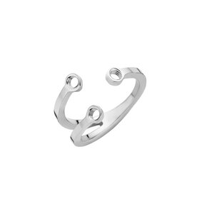 Twisted Trio Stone ring: Silverkleurig maat 56