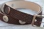 Babouche Baboos lederen Broek riem Snake Brown - small - 85cm_